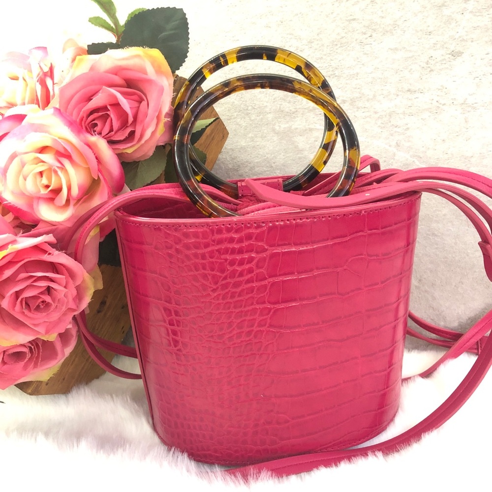 Elizabeth and James Embossed Croco Hot Pink Fusia